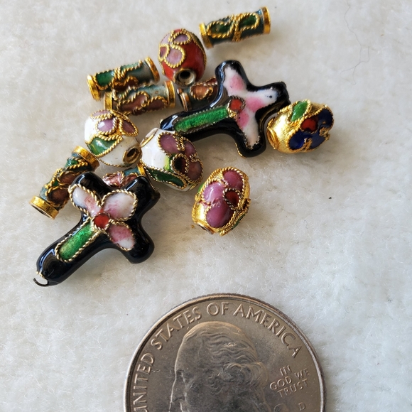 Vintage Cloissone beads mix destash - Picture 3 of 7